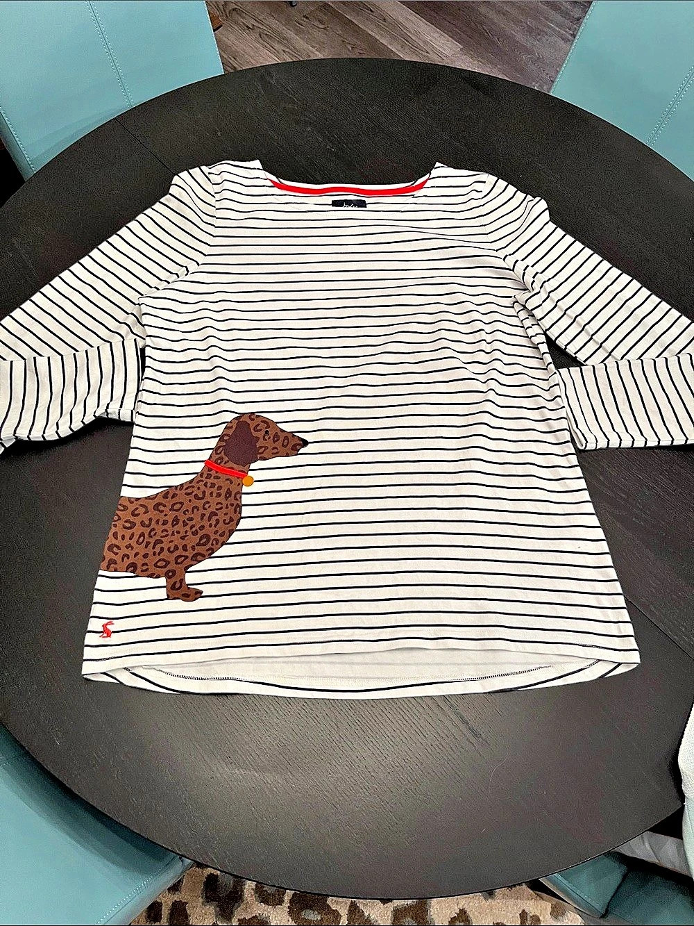 Joules Long Sleeve Jersey Top - Sausage Dog / Dachshund Top Woman’s size 14